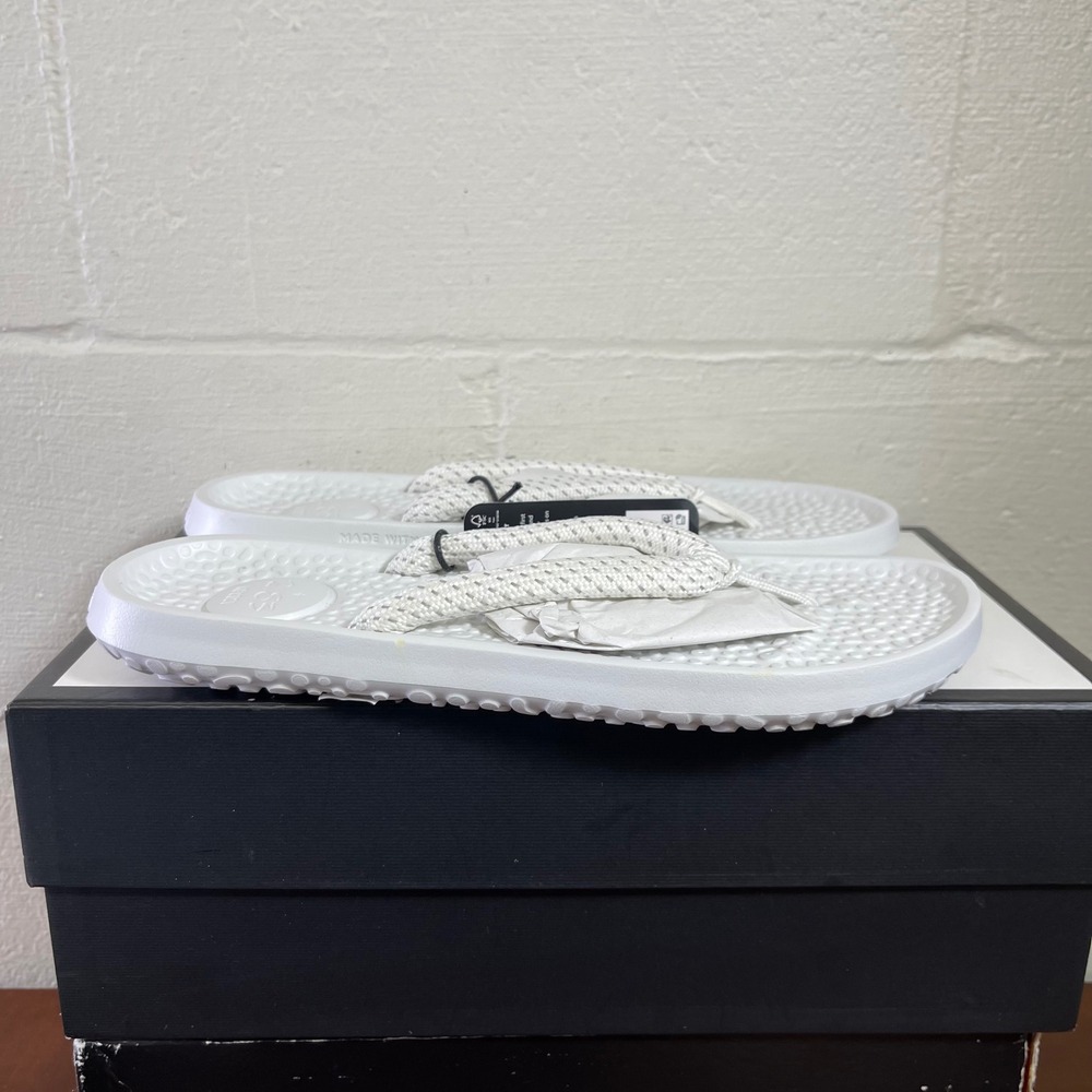 Allbirds Sugar Zeffer Flip‎ Flops Sandals White Summer Slip On Womens 13 Mens 11